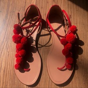 Aquazurra Pom Pom Sandals